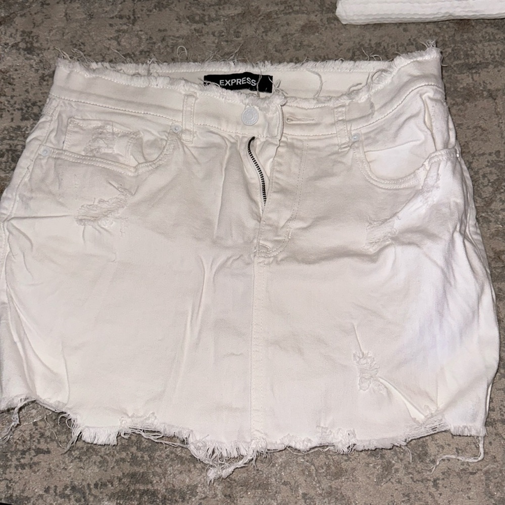 Express white denim skirt, size 10